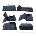 Rigid Black Folding Box / Cardboard Paper Foldable Gift Box